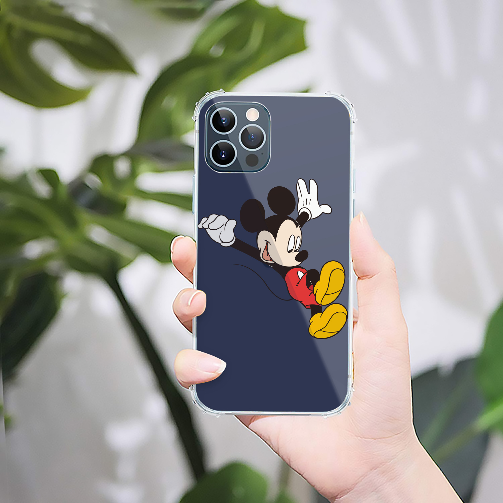 （画像用） ミッキーマウス Mickey Mouse 【iPhone 12シリーズ対応】透明スマホケース（クリアソフトケース）